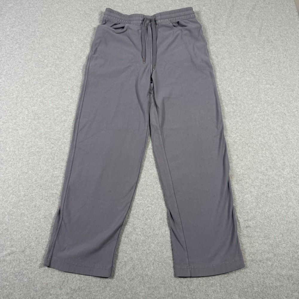 Athleta Gray Wide Leg Drawstring Lounge Pants Womens XS Cotton Spandex Stretch